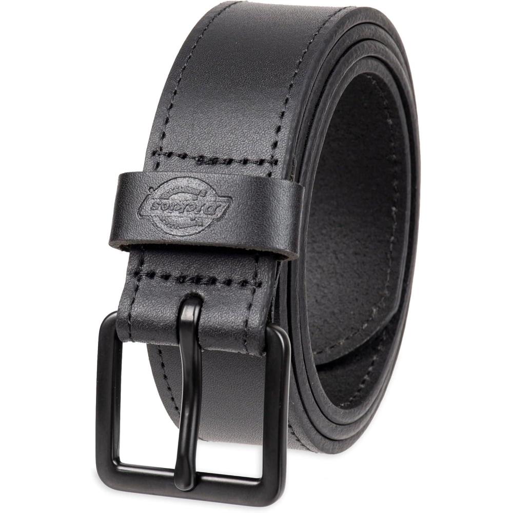 imageDickies Mens Genuine Leather Belt  Durable Casual Style Regular ampamp Big and Tall SizesBlack Grommet