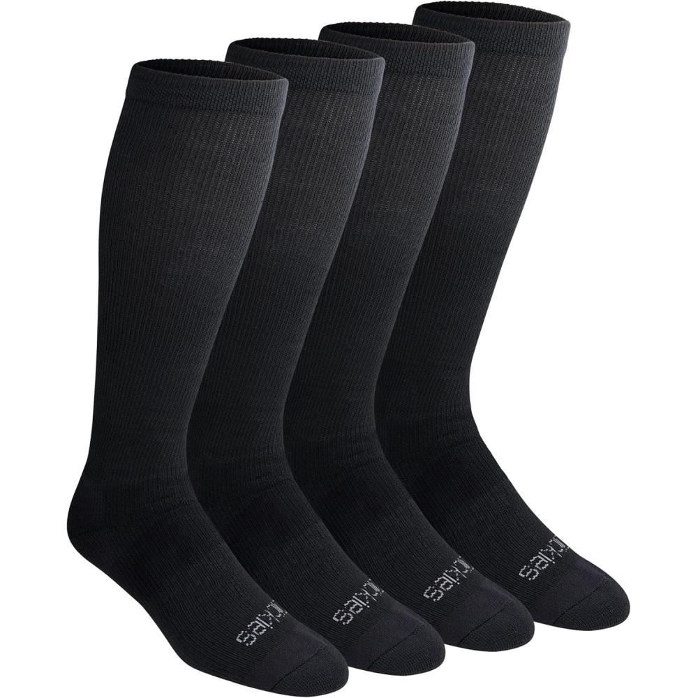 imageDickies Mens Light Compression Comfort OverTheCalf Socks Available in MXXL 2 4 PairsSolid Black 4 Pairs