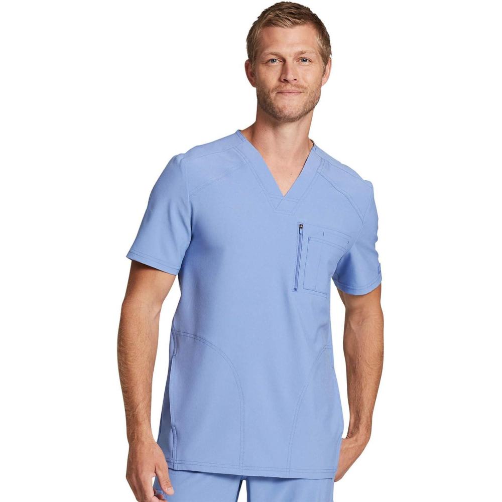 imageDickies Retro Men Scrubs Top VNeck DK930Ciel Blue