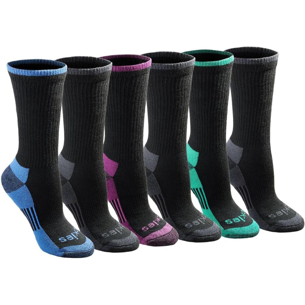 imageDickies Womens DriTech Essential Moisture Control Crew SocksBlack Assorted 6 Pairs