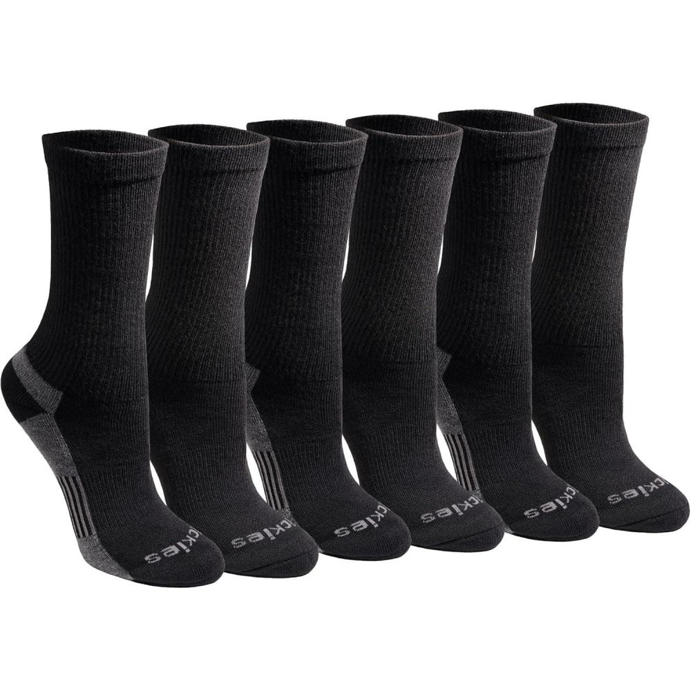imageDickies Womens DriTech Essential Moisture Control Crew SocksBlack Solid 6 Pairs