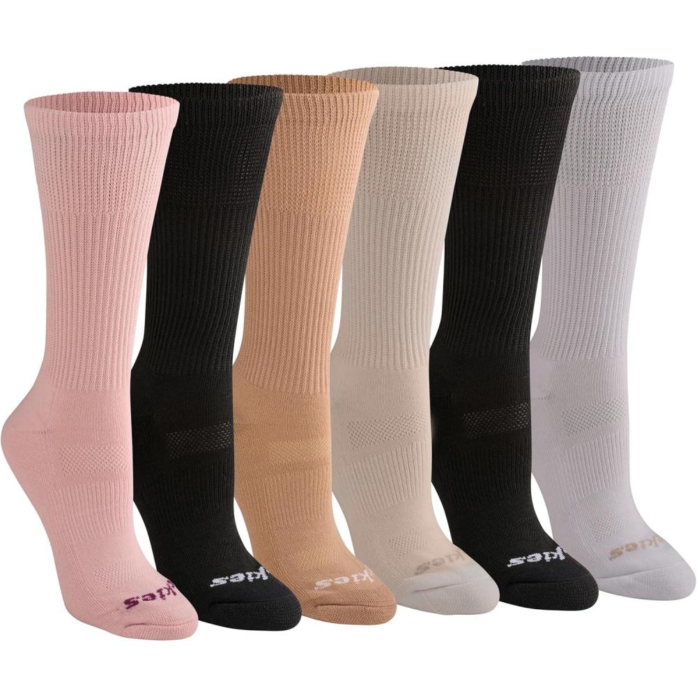 imageDickies Womens DriTech Essential Moisture Control Crew SocksComfort Top Light Assorted 6 Pairs