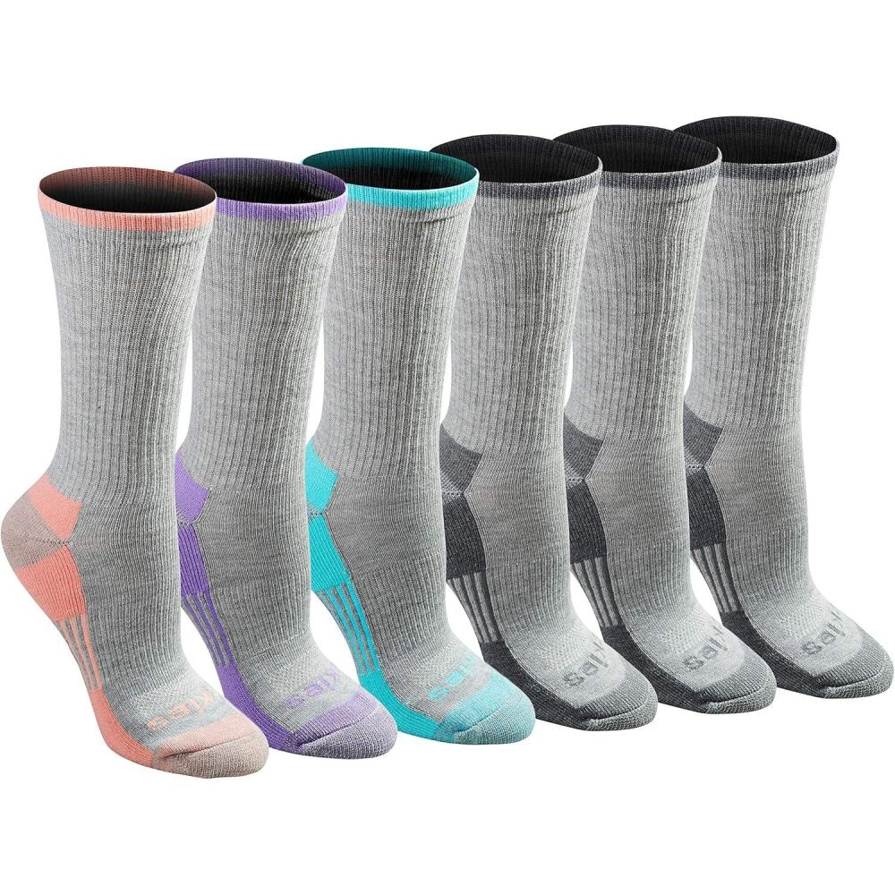 imageDickies Womens DriTech Essential Moisture Control Crew SocksGrey Mix 6 Pairs