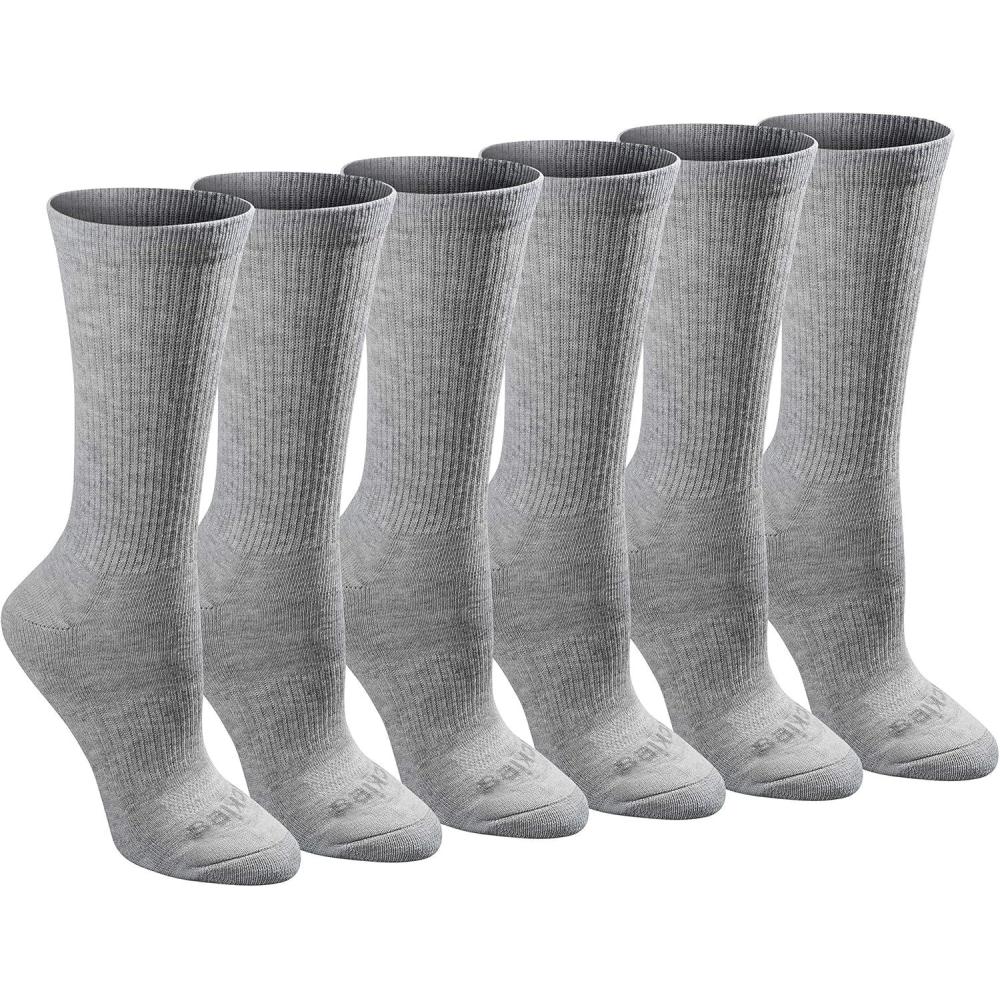 imageDickies Womens DriTech Essential Moisture Control Crew SocksGrey Solid 6 Pairs