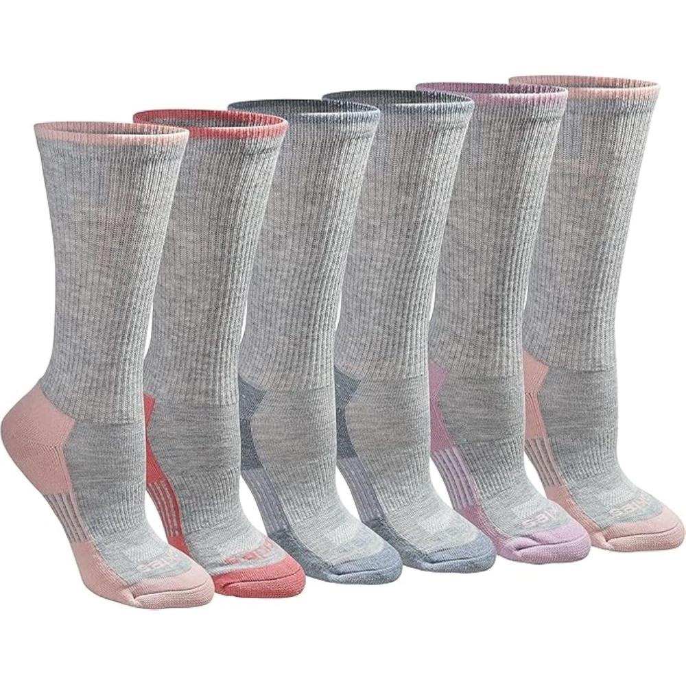 imageDickies Womens DriTech Essential Moisture Control Crew SocksGrey With Bluish 6 Pairs