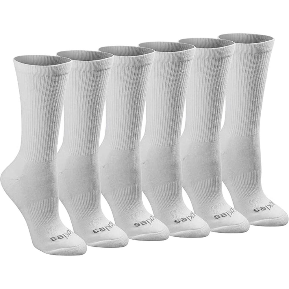 imageDickies Womens DriTech Essential Moisture Control Crew SocksWhite Solid 6 Pairs