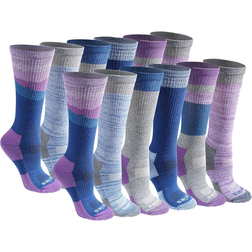 imageDickies Womens Dritech Fashion Moisture Control Crew Socks Available in SXL 5 6 12 PairsBlue Mountain 12 Pairs