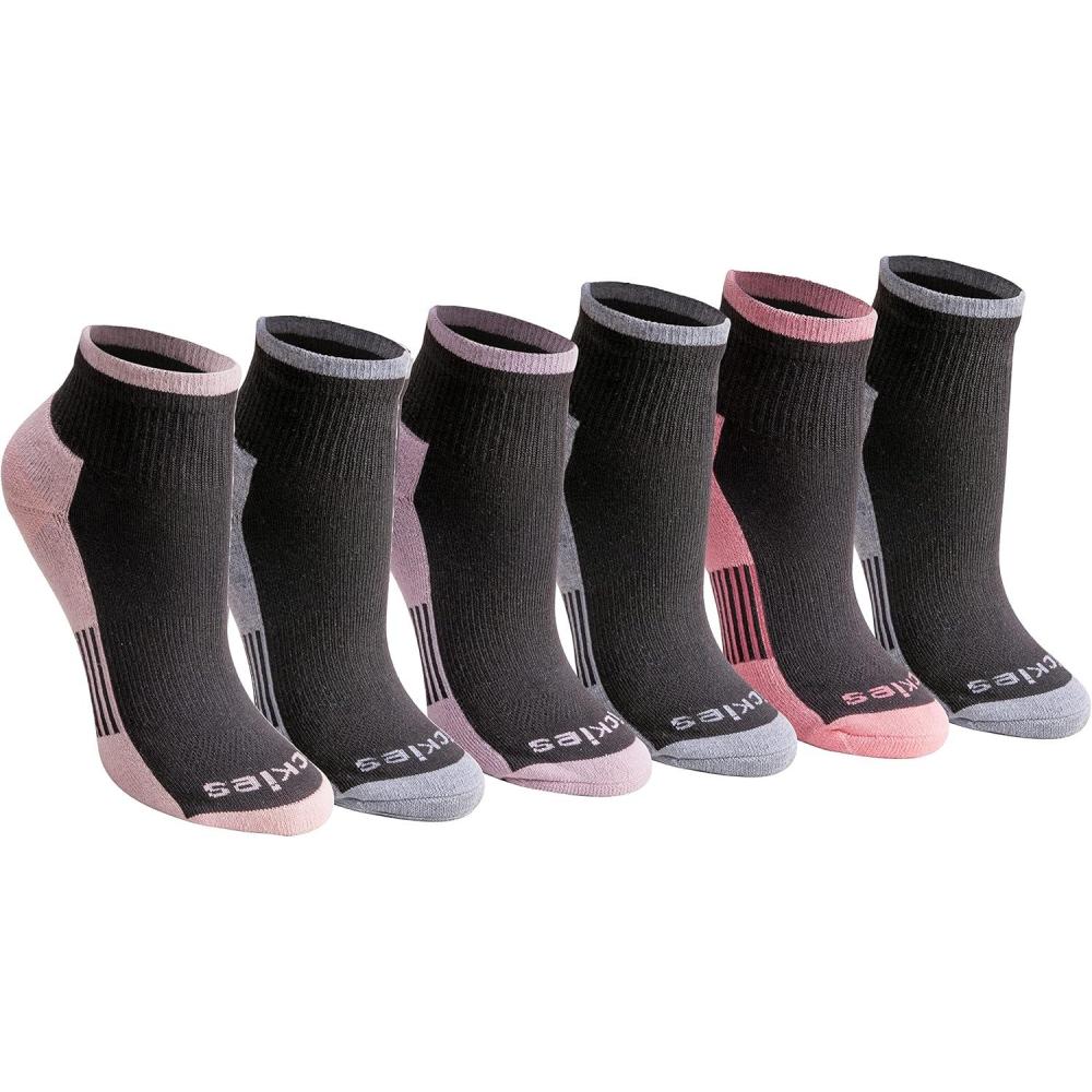 imageDickies Womens Dritech Moisture Wicking Quarter Socks Available in Ml 6 12 PairsBlack With Bluish 6 Pairs