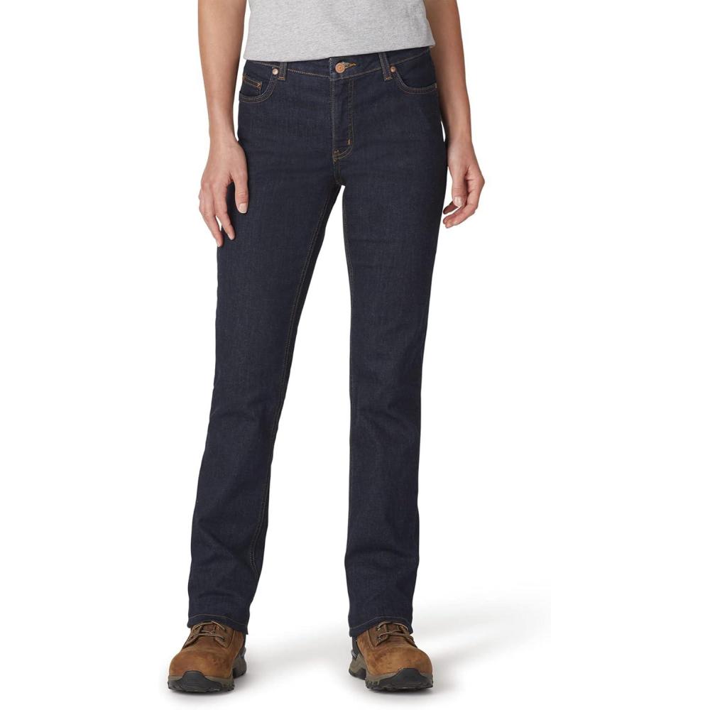 imageDickies Womens Perfect Shape Denim JeanStraight StretchRinsed Indigo Blue