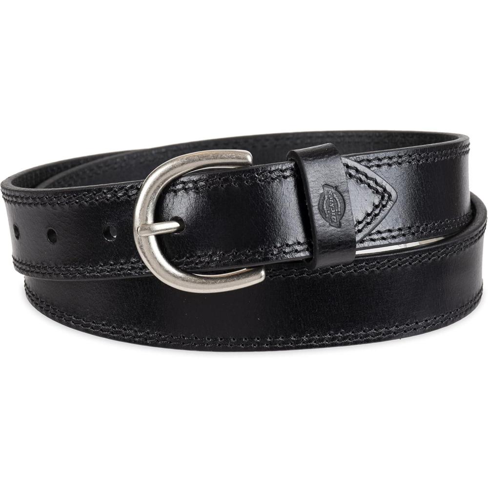 imageDickies womens Casual Leather Jean Workwear Belt With Round Harness BuckleBlack Solid