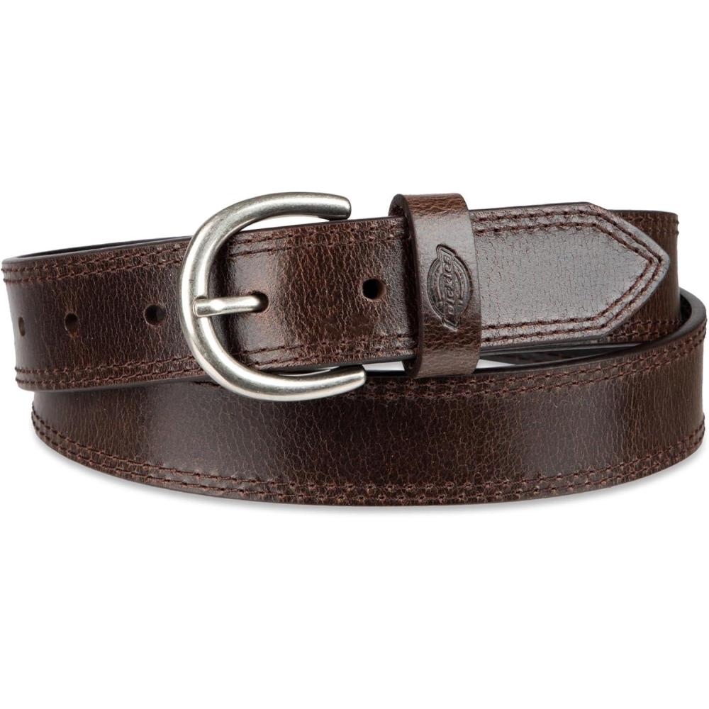 imageDickies womens Casual Leather Jean Workwear Belt With Round Harness BuckleBrown