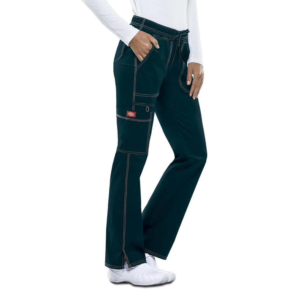 imageGen Flex Scrubs for Women Stretch Drawstring Cargo Pants for Women DK100Caribbean