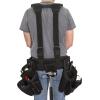 imageDickies 4Piece Carpenters Rig Padded Tool Belt Suspenders Cooling Mesh Leather Tool Belt Steel Buckle GreyTan 38 lbBlack