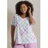 imageDickies EDS Women Scrubs Top VNeck Print DK852Groovy Grid