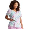 imageDickies EDS Women Scrubs Top VNeck Print DK852Groovy Grid