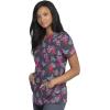 imageDickies EDS Women Scrubs Top VNeck Print DK876Dark GreyMulticolor