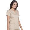 imageDickies EDS Women Scrubs Top VNeck Print DK876Dark Khaki