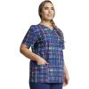imageDickies EDS Women Scrubs Top VNeck Print DK876Glowing Plaid