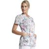 imageDickies EDS Women Scrubs Top VNeck Print DK876Jungle Buddies