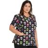 imageDickies EDS Women Scrubs Top VNeck Print DK876Squad Ghouls
