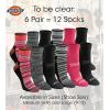 imageDickies Womens Dritech Moisture Wicking Quarter Socks Available in Ml 6 12 PairsStripe 6 Pairs