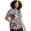 imageDickies Womens Scrub Top Printed VNeck Medical Top with 2 Pockets Snap Tab ampamp Instrument Loops  DK616Furever Floral