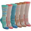 imageDickies Womens Dritech Fashion Moisture Control Crew Socks Available in SXL 5 6 12 PairsMax Cushion Blue Coral Assorted 6 Pairs
