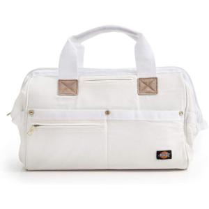 imageDickies 16Inch Durable Canvas Work Bag for Painters Carpenters and Builders HeavyDuty Zipper Reinforced Handles Exterior Pockets BlackWhite