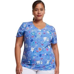 imageDickies EDS Women Scrubs Top VNeck Print DK852Fillings for You