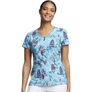 imageDickies EDS Women Scrubs Top VNeck Print DK852Winter Vibes