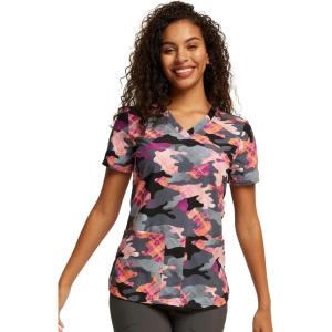 imageDickies EDS Women Scrubs Top VNeck Print DK876Camo Plaid