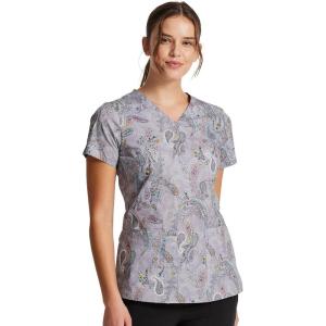 imageDickies EDS Women Scrubs Top VNeck Print DK876Denim Paisley