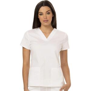 imageDickies EDS Women Scrubs Top VNeck Print DK876White