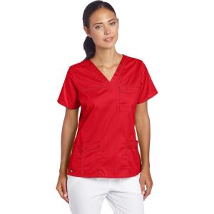 imageDickies Gen Flex Women Scrubs Top VNeck 817455Crimson
