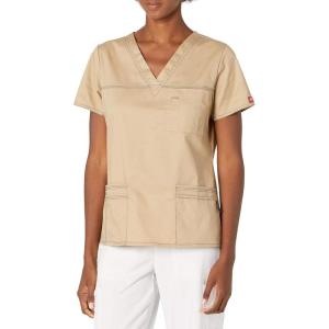 imageDickies Gen Flex Women Scrubs Top VNeck 817455Dark Khaki