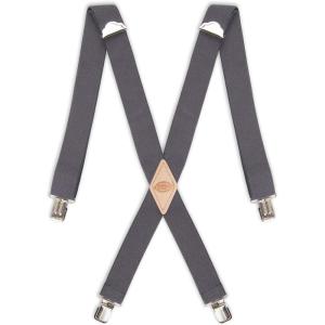 imageDickies Mens 114quot Solid Straight Clip Suspender  Adjustable Fit HeavyDuty ClipsCharcoal
