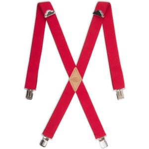 imageDickies Mens 114quot Solid Straight Clip Suspender  Adjustable Fit HeavyDuty ClipsRed