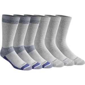 imageDickies Mens Dritech Moisture Control Max Full Cushion Crew Socks Available in MXL 6 12 PairsGrey With Blue 6 Pairs
