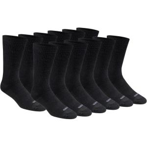 imageDickies Mens Dritech Moisture Control Max Full Cushion Crew Socks Available in MXL 6 12 PairsSolid Black 12 Pairs