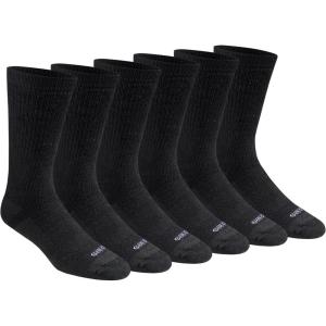 imageDickies Mens Dritech Moisture Control Max Full Cushion Crew Socks Available in MXL 6 12 PairsSolid Black 6 Pairs