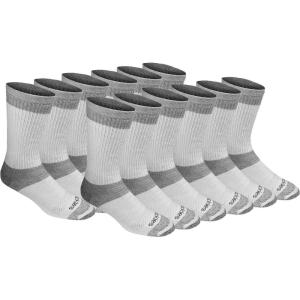 imageDickies Mens Dritech Moisture Control Max Full Cushion Crew Socks Available in MXL 6 12 PairsWhite 12 Pairs