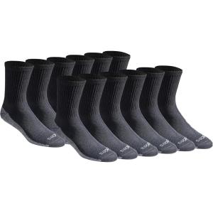 imageDickies Mens Dritech Moisture Control Midcrew Comfort Length Socks Available in Mxl 6 12 PairsComfort Length Black 12 Pairs
