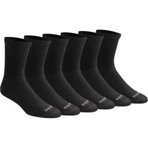 imageDickies Mens Dritech Moisture Control Midcrew Comfort Length Socks Available in Mxl 6 12 PairsComfort Length Black Solid 6 Pairs