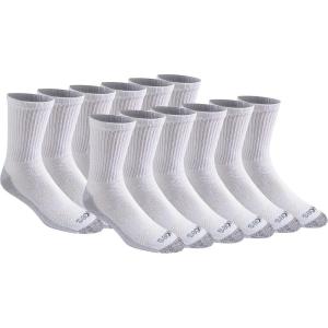 imageDickies Mens Dritech Moisture Control Midcrew Comfort Length Socks Available in Mxl 6 12 PairsComfort Length White 12 Pairs