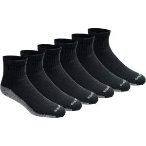 imageDickies Mens Dritech Moisture Control Quarter Socks Available in MXXL 6 12 18 PairsBlack 6 Pairs