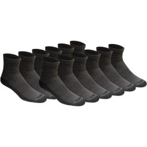 imageDickies Mens Dritech Moisture Control Quarter Socks Available in MXXL 6 12 18 PairsCharcoal 12 Pairs