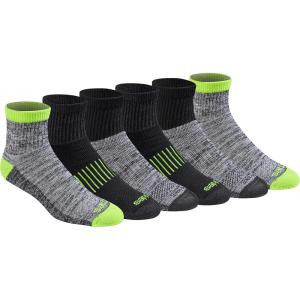 imageDickies Mens Dritech Moisture Control Quarter Socks Available in MXXL 6 12 18 PairsHi Vis Yellow Black 6 Pairs