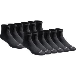 imageDickies Mens Dritech Moisture Control Quarter Socks Available in MXXL 6 12 18 PairsSolid Black 12 Pairs