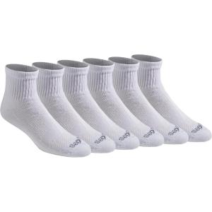 imageDickies Mens Dritech Moisture Control Quarter Socks Available in MXXL 6 12 18 PairsSolid White 6 Pairs