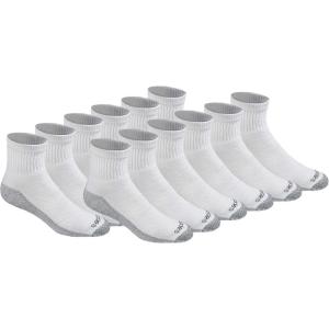 imageDickies Mens Dritech Moisture Control Quarter Socks Available in MXXL 6 12 18 PairsWhite 12 Pairs